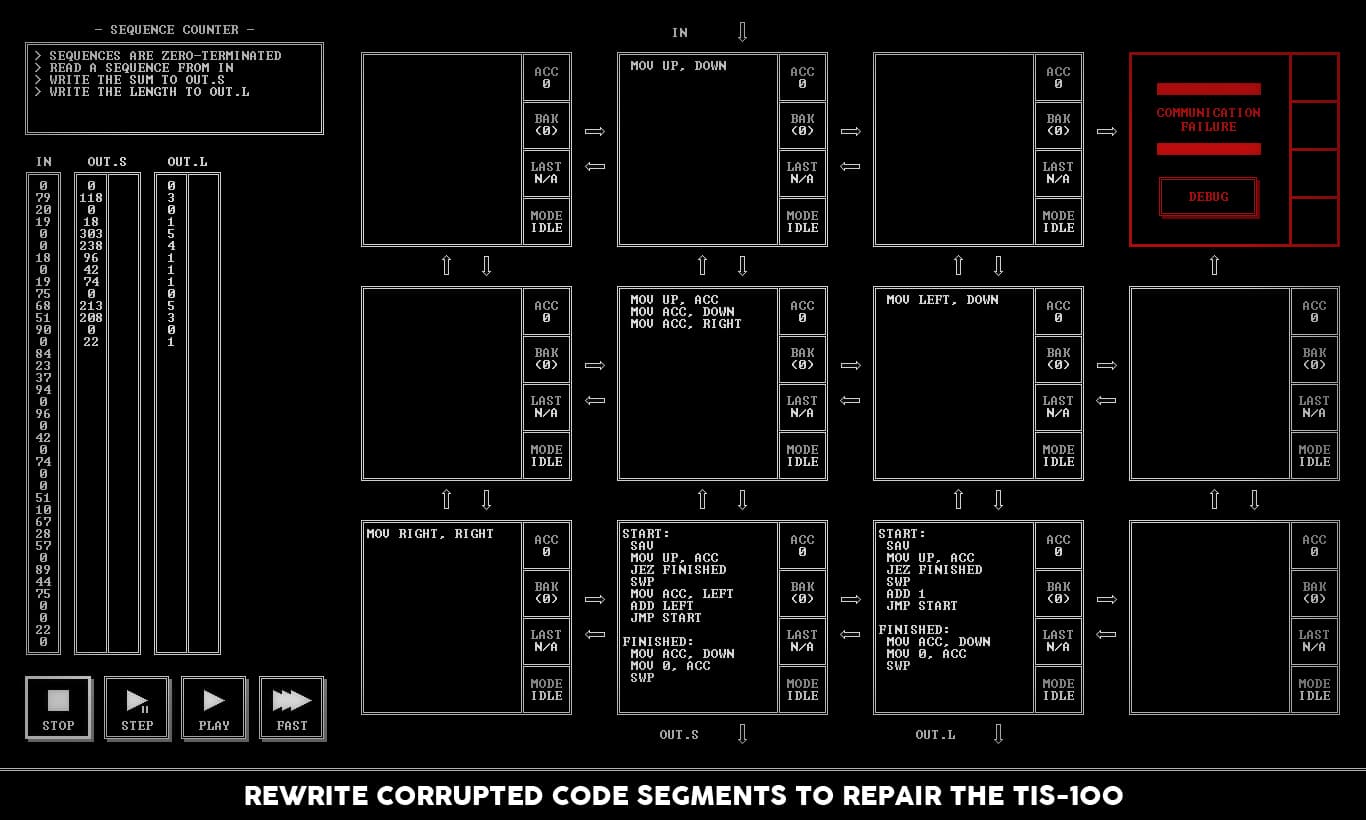 TIS-100 screenshot 1